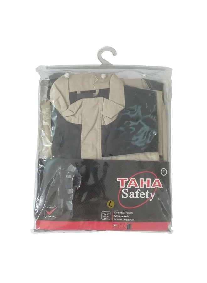 TAHA Safety Neo Beige Coverall – Protective Workwear for industrial and Hazardous Environment | Size-M