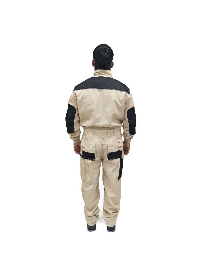 TAHA Safety Neo Beige Coverall – Protective Workwear for industrial and Hazardous Environment | Size-M