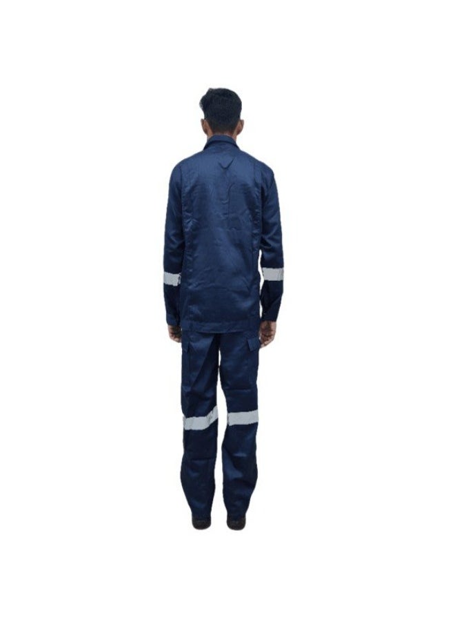 Armour Production Heavy-Duty Protective WorkwearReflective Coverall | Full-Body Industrial Safety Suit & Breathable Fabric for Construction, Manufacturing & Hazardous Environments | Navy | Size-4XL