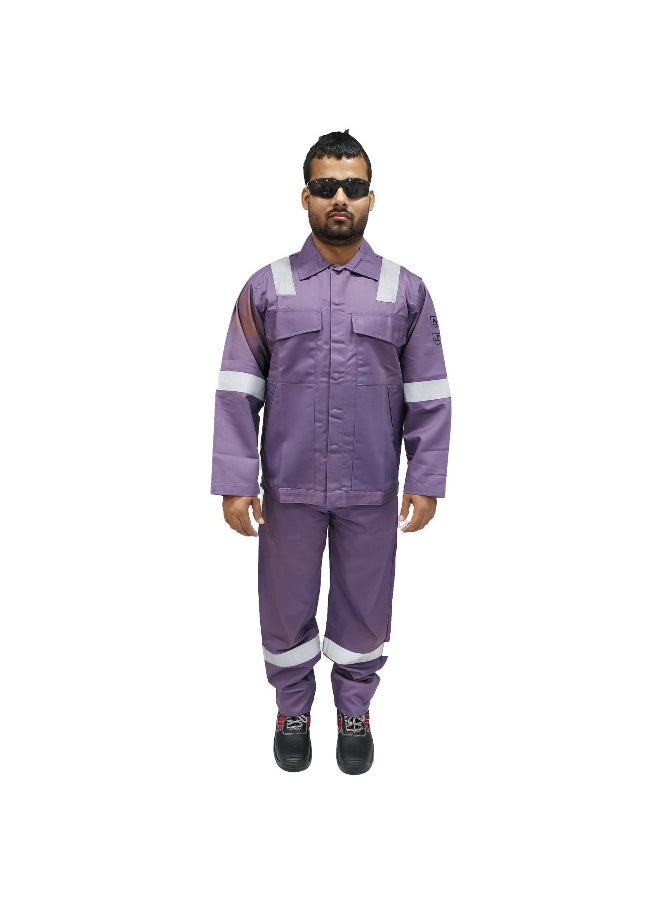 FR Pyrovatex 2-Piece Suit –Flame-Resistant Workwear for High-Heat Environments, Petrol Blue | Size -4XL