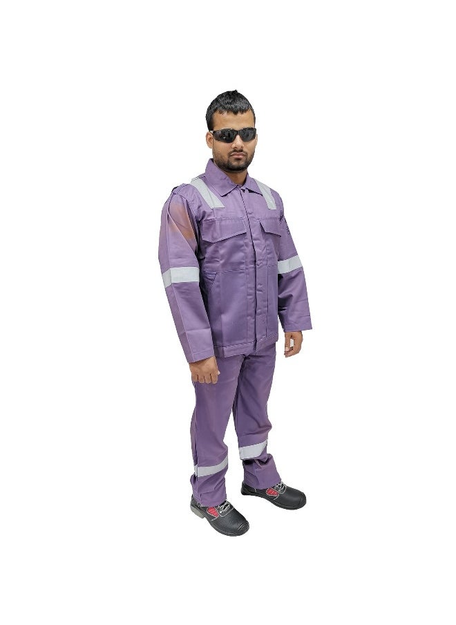 FR Pyrovatex 2-Piece Suit –Flame-Resistant Workwear for High-Heat Environments, Petrol Blue | Size -4XL