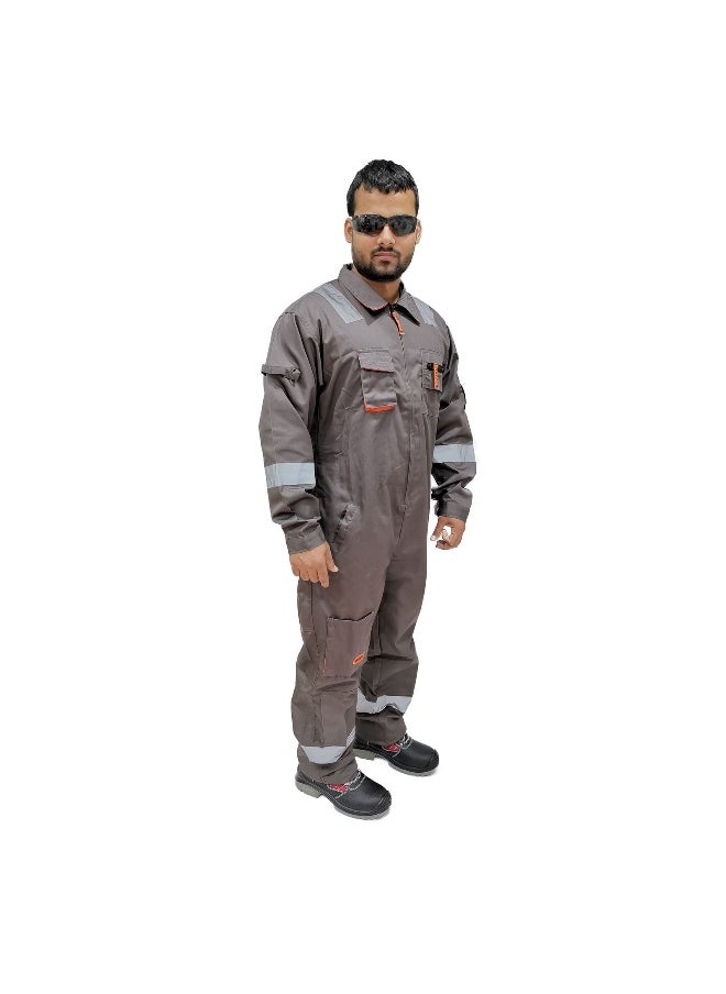 Protective Coverall –  Durable & Comfortable Fit, Full Body Coverall Ideal for Industrial & Construction Use |  Grey | Size-4XL