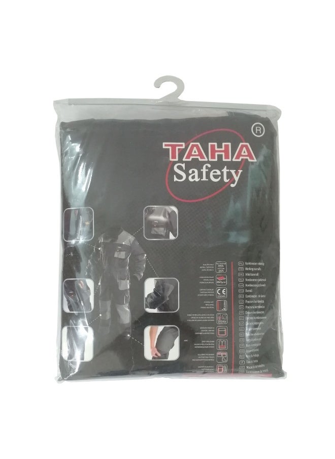 TAHA Safety Neo Grey Coverall – Protective Workwear for industrial and Hazardous Environment | Size-M