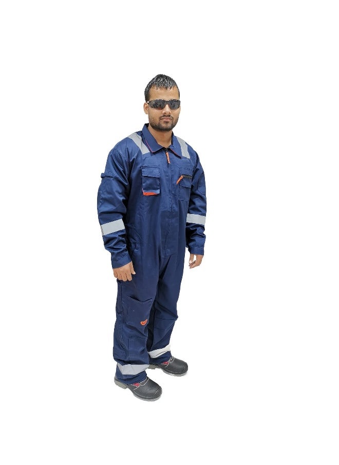 Protective Coverall – Navy, Durable & Comfortable Full Body Coverall – Ideal for Industrial & Construction Use – Size-XL