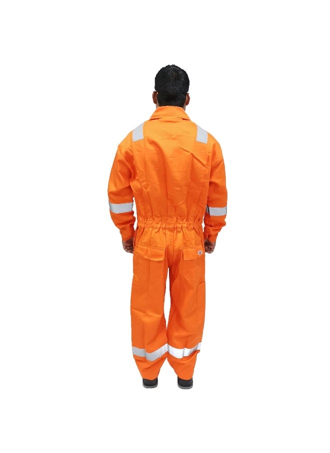 FR Pyrovatex Coverall – Flame-Resistant Protective Workwear for High-Risk Environments, Orange | Size-S