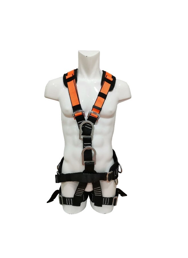 Pm 55 Full Body Safety Harness with Adjustable Chest & Thigh straps with ideally positioned Sit Strap| Work Positioning belt and Addiontional Back Support | Construction Harness & Fall Protection Gear