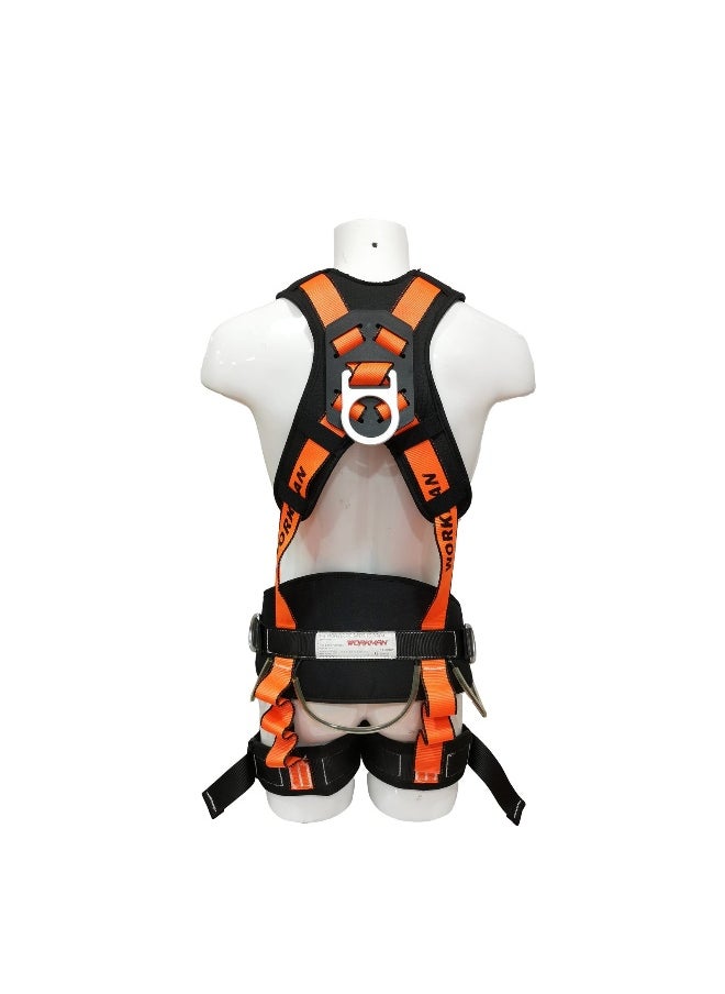 Pm 55 Full Body Safety Harness with Adjustable Chest & Thigh straps with ideally positioned Sit Strap| Work Positioning belt and Addiontional Back Support | Construction Harness & Fall Protection Gear