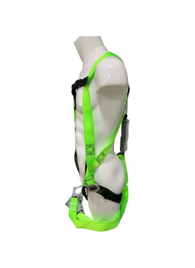 JS43 Full Body Safety Harness with Adjustable Chest & Thigh straps with ideally positioned Sit Strap | 1.2 Meter landyard with shock absorber and 2 big Carbiner Hooks | Construction Harness & Fall Protection Gear