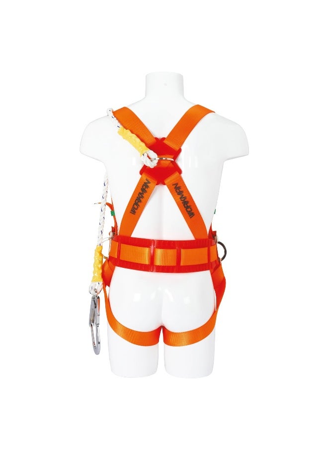 WK25 Fall Arrest Harness with PE Belt with Rope and Big Hook | Safety Harness with Waist Support Construction Harness & Fall Protection