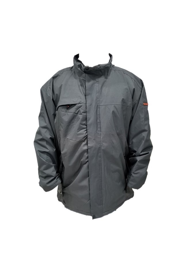 Rain Parka Jacket Duncan Grey – Waterproof, Lightweight Rain Jacket for All-Weather Protection | Size: L