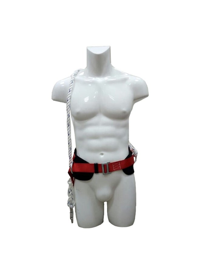 WK 05 Safety Belt with Rope | Durable Safety Belt for Secure Waist Support and Protection for Fall Protection | Adjustable Buckle with Rope & Karabiner Hook.
