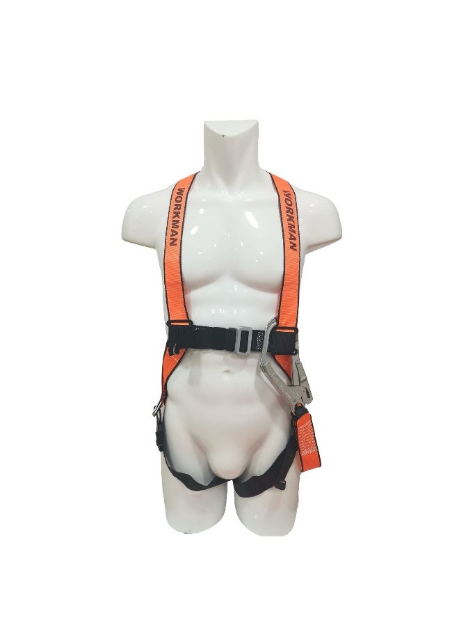 WK PM53 Full Body Safety Harness with Adjustable Chest & Thigh straps with ideally positioned Sit Strap | 1.2 Meter landyard and 1 big Carbiner Hooks | Construction Harness & Fall Protection Gear