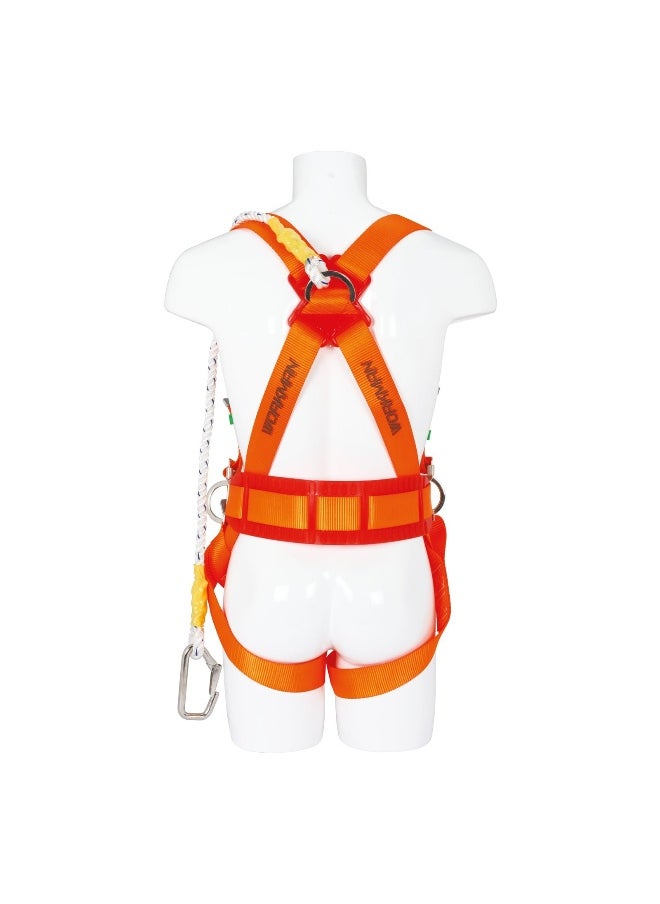 WK08 Fall Arrest Harness with PE Belt with Rope and Small Hook | Safety Harness with Waist Support Construction Harness & Fall Protection