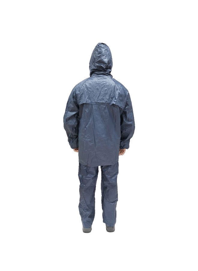 DW02 Waterproof Rain Suit for Men & Women – Full-Body Protection, Windproof, and Lightweight | Navy | Size-3XL