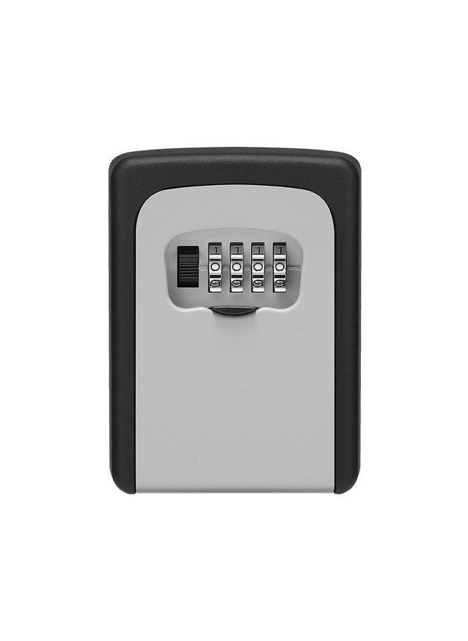 Wall Mounted Key Storage Lock Box Black/Grey 121*90*40mm-4 Digit Combination Key Storage Lockbox, Waterproof Wall Mount Key Safe Box for Indoor, Outdoor, Home, Hotels, Schools Grey