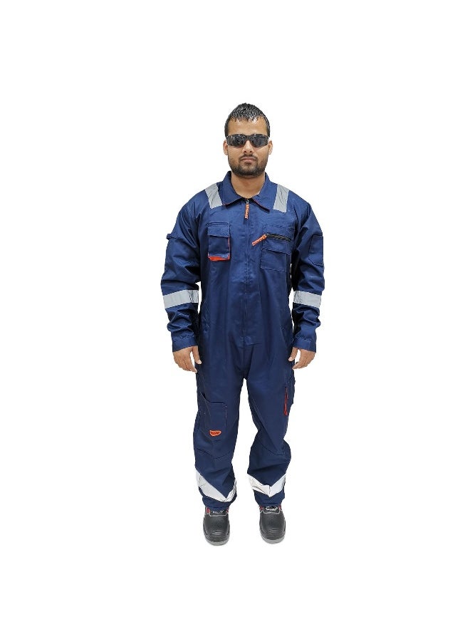 Protective Coverall – Navy, Durable & Comfortable Full Body Coverall – Ideal for Industrial & Construction Use – Size-4XL
