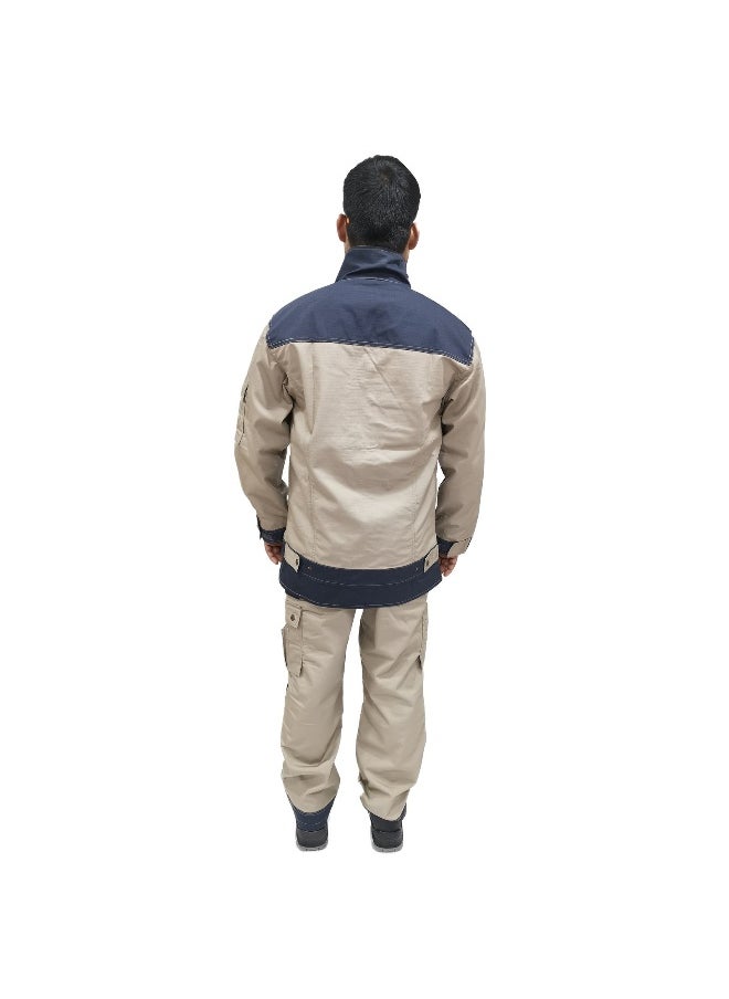 TAHA SAFETY Ripstop Jacket Protective Workwear Coverall | Full-Body Industrial Safety Suit & Breathable Fabric for Construction, Manufacturing & Hazardous Environments |  Size-M