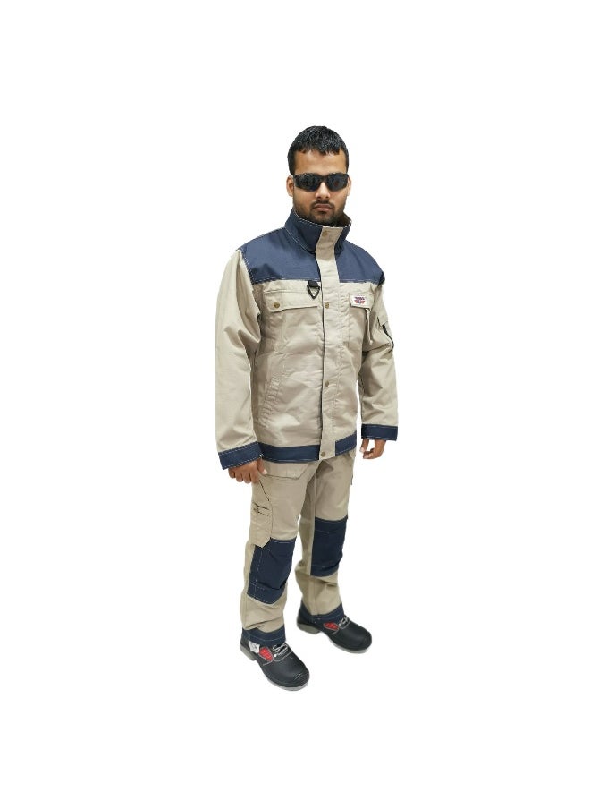 TAHA SAFETY Ripstop Jacket Protective Workwear Coverall | Full-Body Industrial Safety Suit & Breathable Fabric for Construction, Manufacturing & Hazardous Environments |  Size-M