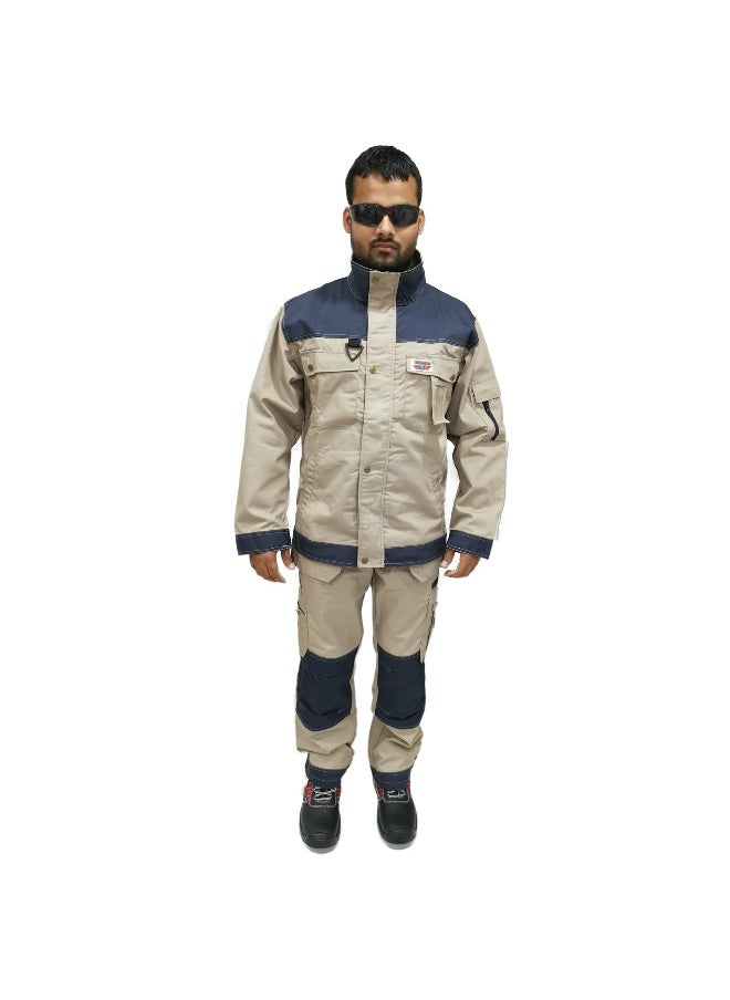 TAHA SAFETY Ripstop Jacket Protective Workwear Coverall | Full-Body Industrial Safety Suit & Breathable Fabric for Construction, Manufacturing & Hazardous Environments |  Size-M