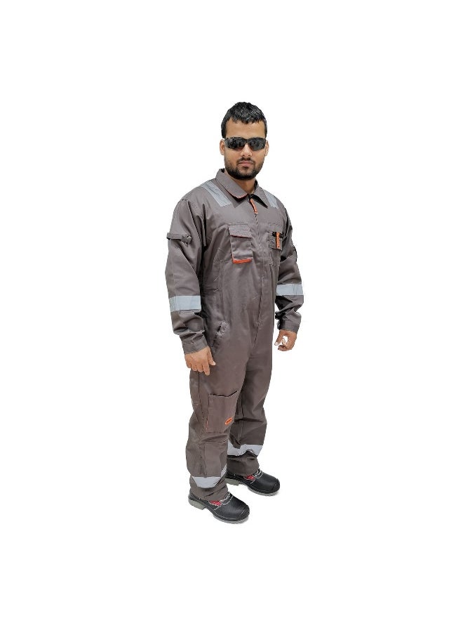 Protective Coverall –  Durable & Comfortable Fit, Full Body Coverall Ideal for Industrial & Construction Use |  Grey | Size-3XL