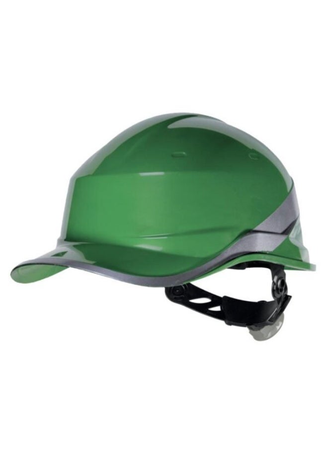 Diamond Safety Helmet with Reflective Strip for Construction & Outdoor Activities | Adjustable Chin Strap & Ratchet Type Adjustment | Lightweight, Comfortable & Durable Hard Hat | Green