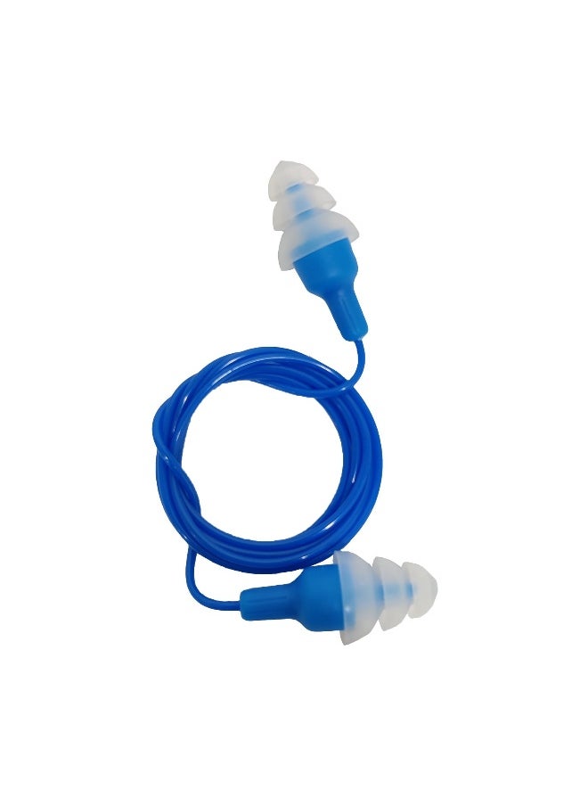 EC-2018C Silicon Corded Ear Plugs with Cottan Thread | Noise Reduction Earplugs for Sleeping, Work & Construction | Soft & Comfortable with SNR 34dB | 100 Pairs