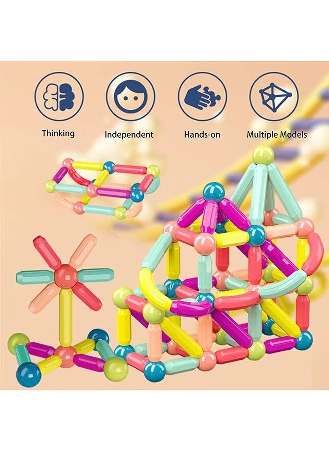 Magnetic Building Sticks Blocks Toys, 3D Magnet Building Puzzle Toys Gift for Kids, Montessori Toys, Preschool STEM Educational Sensory Magnet Toys for Toddlers, 42 Pieces