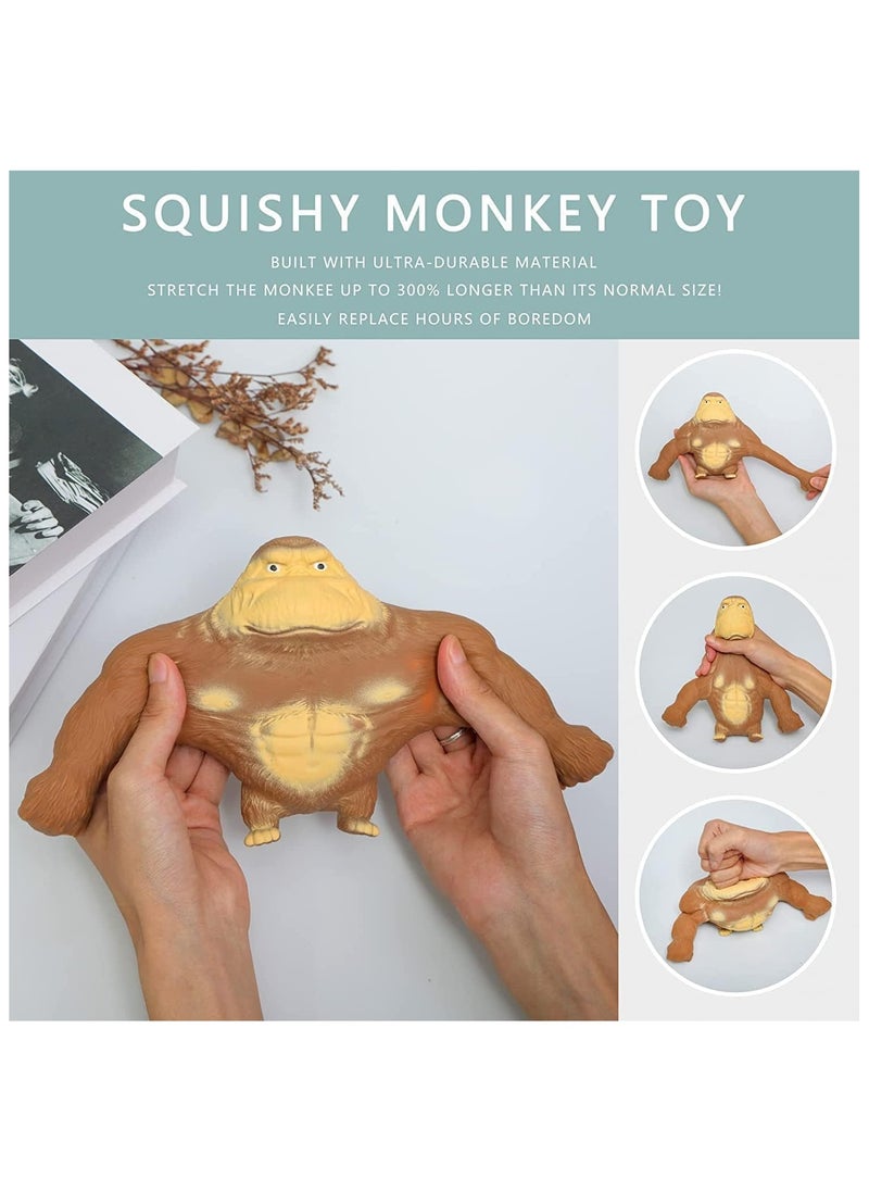 INFLUX Squishy Monkey Toy-Sensory Stress Relief Toy for Kids and Adults-Fun and Durable Toy for Boys & Girls Ages 4-8 Years - Perfect Squishy Toy for Stress Relief and Creative Play - Ideal Baby Toy