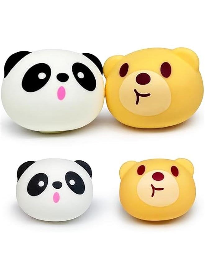 2 Pcs Bear Stretchy Stress Balls for Kids and Adults, Panda Squishy Ball, Animals Sensory Toys, Brown Stress Ball Squishy Toys for Kids Classroom Prizes, Party Favors | Panda Squeeze Toys