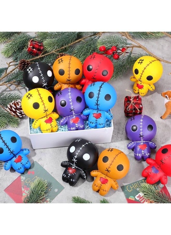 12 Pcs Horror Voodoo Dolls Ghost Doll Scented Stress Relief Toy Soft Squeeze Toys Kawaii Slow Rising Toy Creepy Horror Gifts Collection For Adult Halloween Party Decoration Supplies (6 Colors)