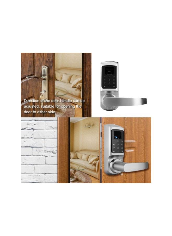 Electronic Smart Door Lock, Fingerprint, Code and Fob Entry, Touchscreen Keypad Fingerprint Password Unlock Access Control System with Removable Handle for Home/Office Security