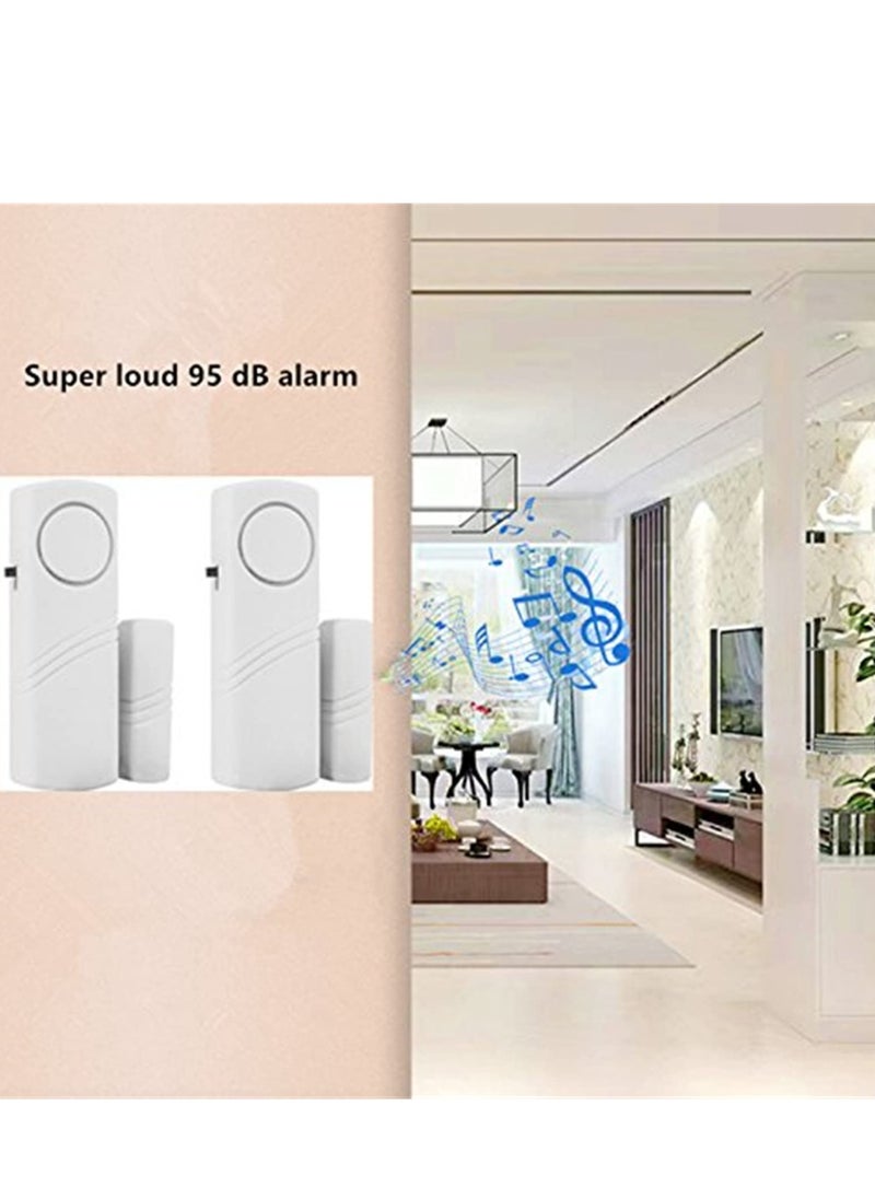 6PCS Door Window Alarm, 90DB Door Alarms for Kids Safety, Wireless Sensor Door Window Burglar Alarm-Window Pool Alarms for Home