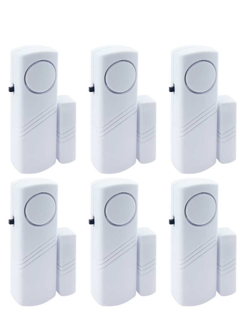 6PCS Door Window Alarm, 90DB Door Alarms for Kids Safety, Wireless Sensor Door Window Burglar Alarm-Window Pool Alarms for Home