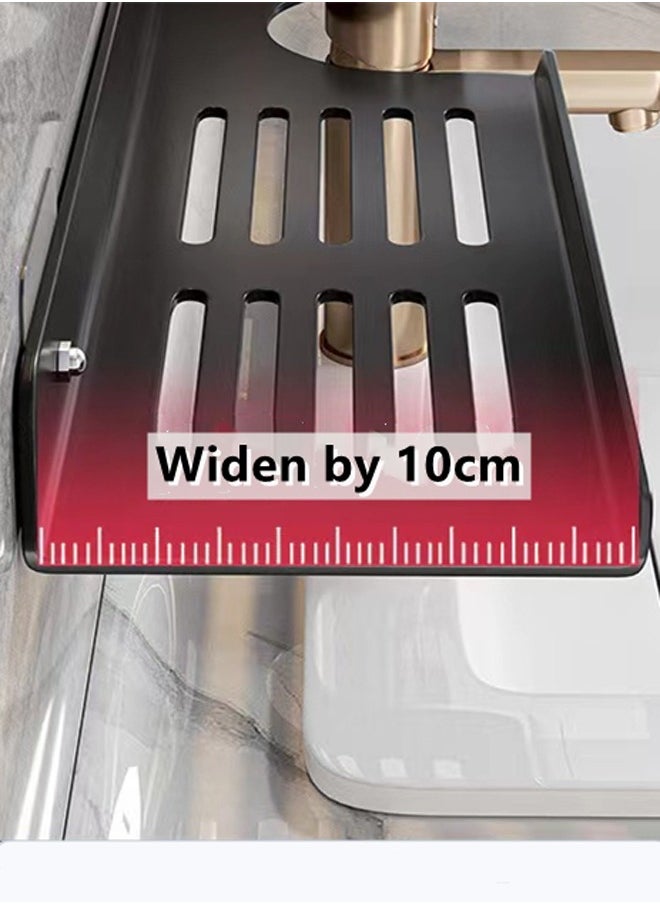 2-Piece Bathroom Organizer/Bathroom Shelf/Bathroom Storage Rack Black 60 x 10 x 2.5 Centimeter
