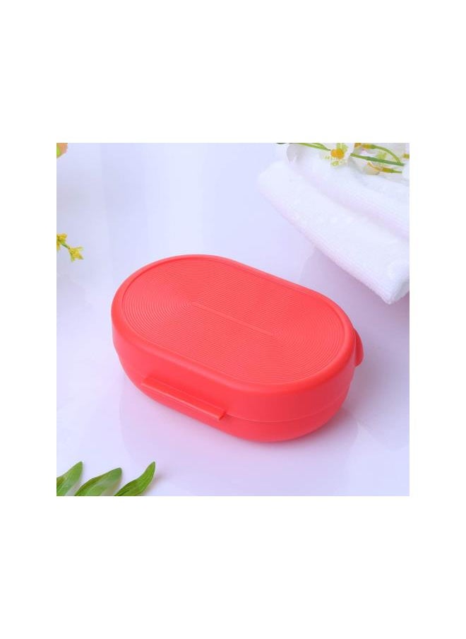 Soap Dish Saver Holder Travel Soap Draining Case Holder Shower Leak Proof Box Case Container with Lid Cover Soap Dish Tray for Kitchen Bathroom Red