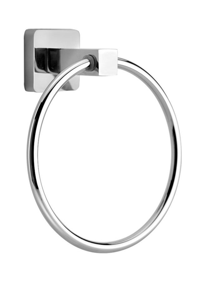 Wall-Mounted Towel Ring Bracket Silver 17 x 4 x 5centimeter