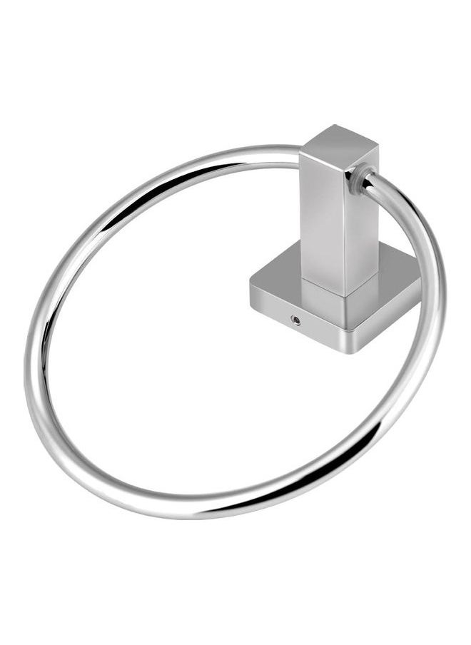 Wall-Mounted Towel Ring Bracket Silver 17 x 4 x 5centimeter