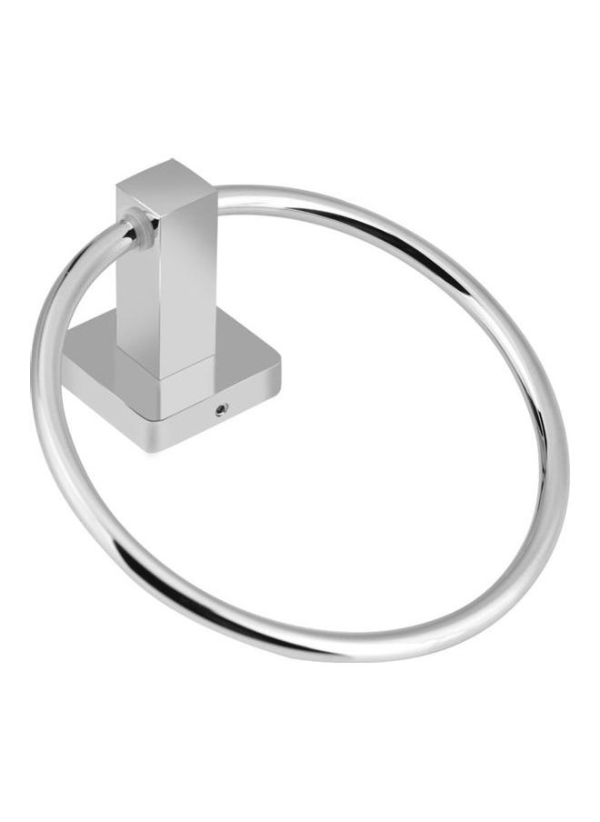 Wall-Mounted Towel Ring Bracket Silver 17 x 4 x 5centimeter