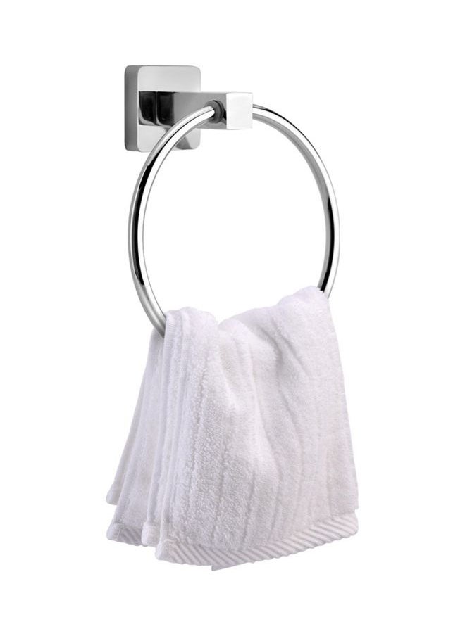 Wall-Mounted Towel Ring Bracket Silver 17 x 4 x 5centimeter