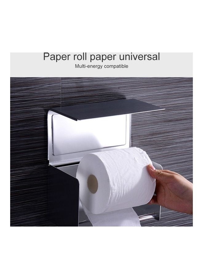 Bathroom Wall-mounted Waterproof Paper Tissue Roll Stand Holder Multicolour 45x18x15cm