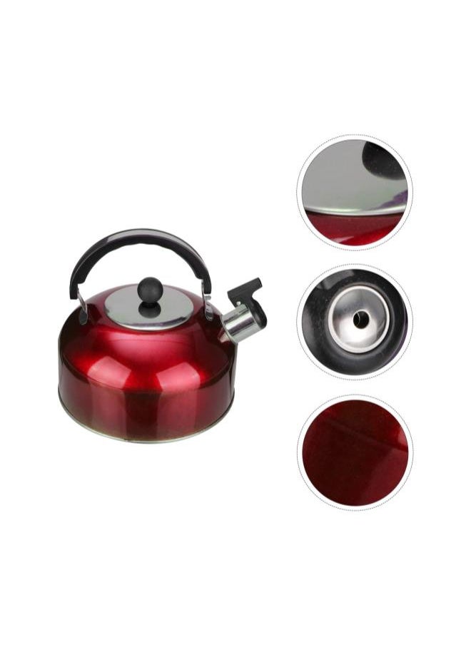 Boiling Kettle Whistling Tea Kettle Stove Top Stainless Steel Teapot Water Kettle Coffee Kettle Tea Maker with Handle for Home Outdoor Camping Hiking Red Whistling Stovetop Kettles