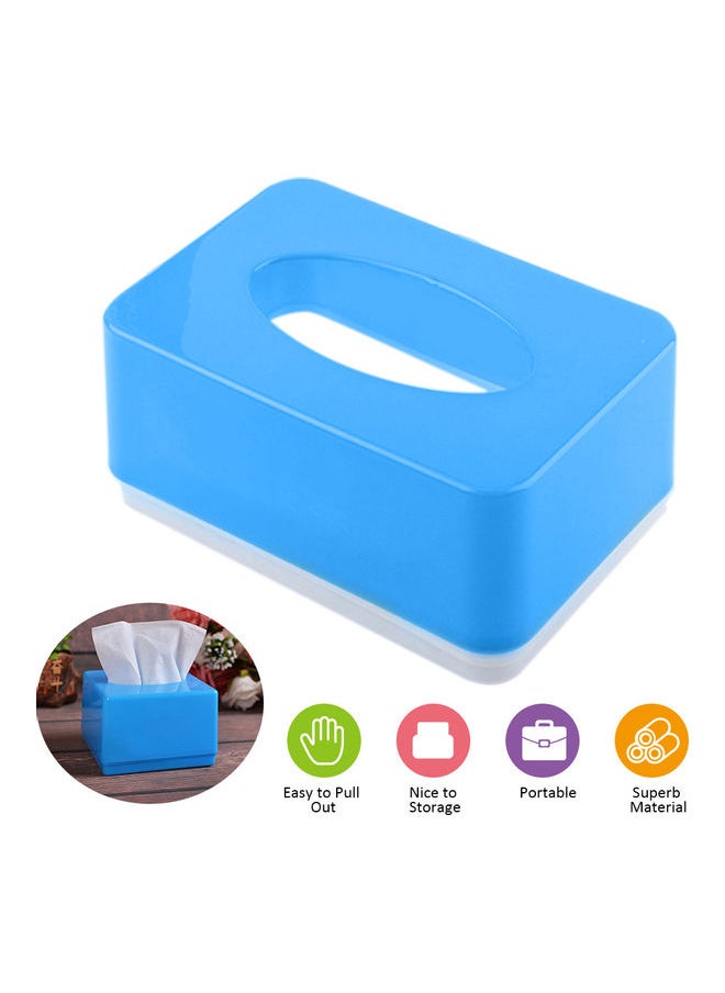 Portable Tissue Paper Storage Box Blue 11.5x7.5x11.5cm