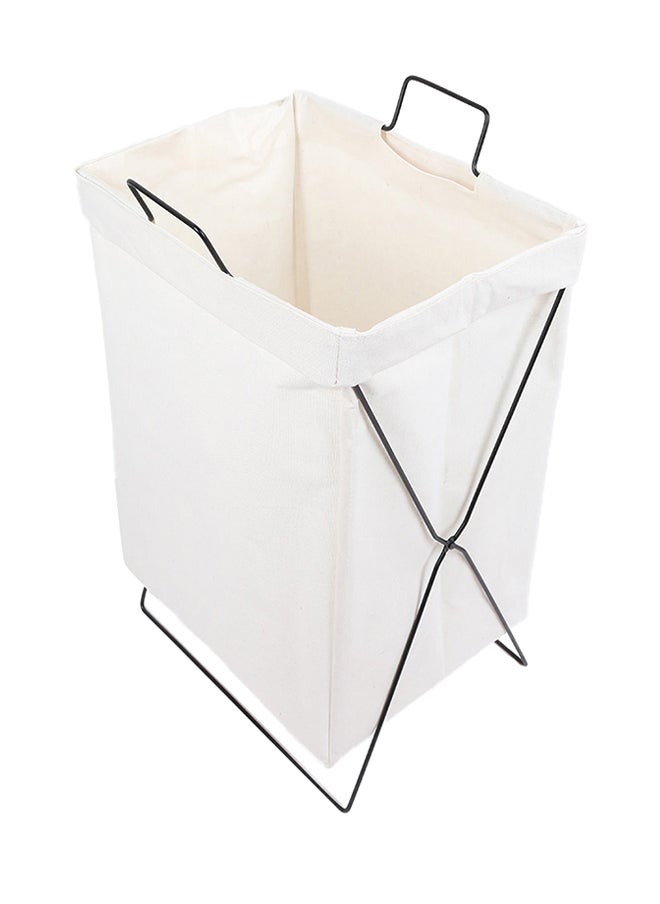 Foldable Laundry Hamper White 35 x 28 x 55centimeter