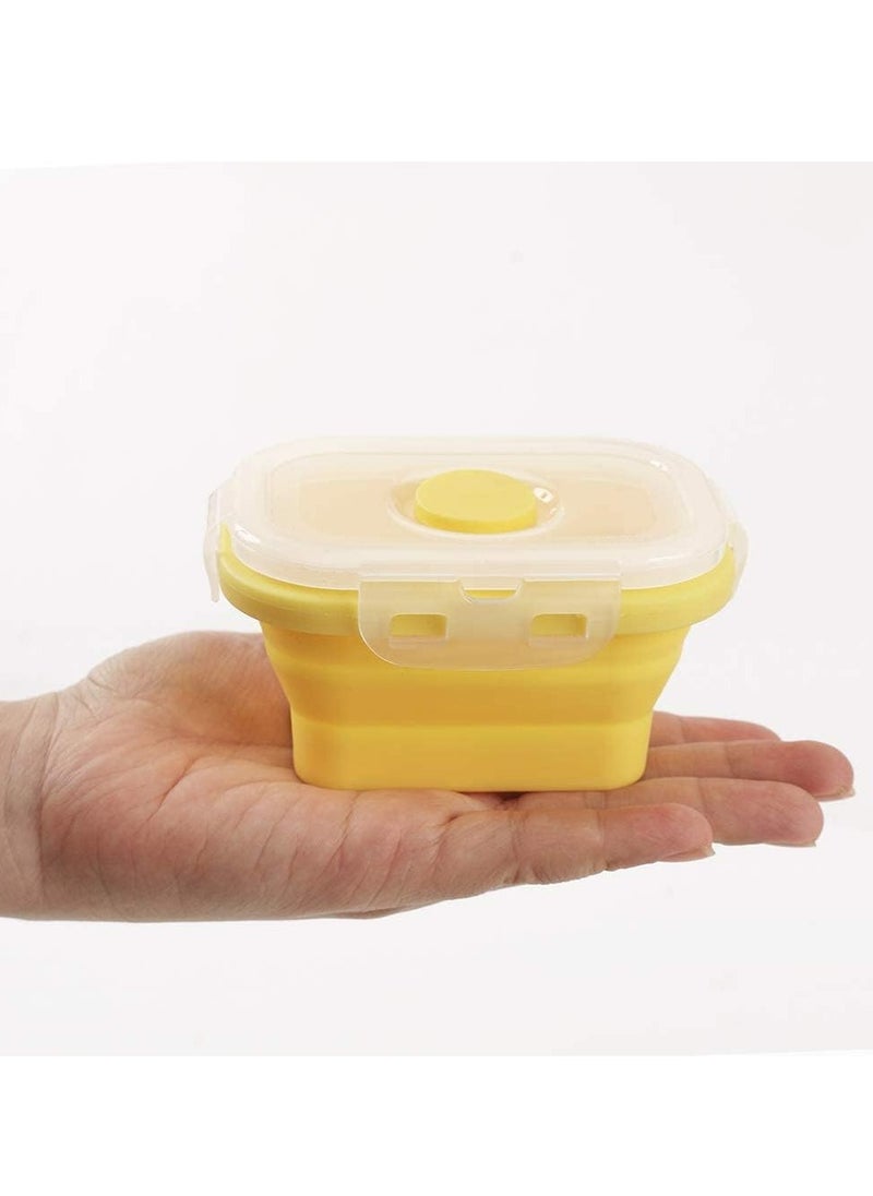 Collapsible Silicone Food Containers with Snap Lids, Stackable, Space Saving,150 ml, 4 Packs