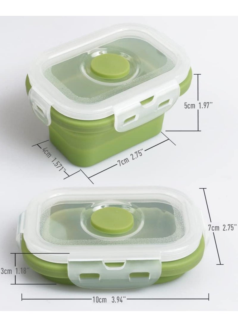 Collapsible Silicone Food Containers with Snap Lids, Stackable, Space Saving,150 ml, 4 Packs