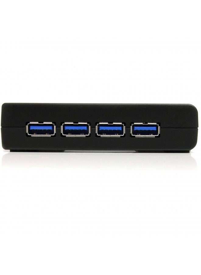 StarTech.com 4-Port USB 3.0 SuperSpeed Hub with Power Adapter - 5Gbps - Portable Multiport USB-A Dock IT Pro - USB Port Expansion Hub for PC/Mac (ST4300USB3)