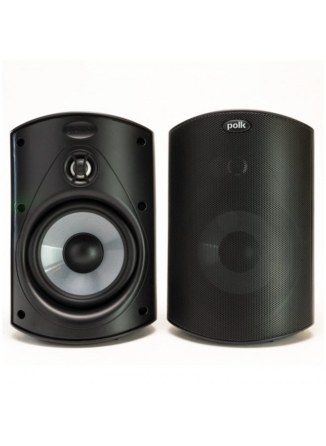 Polk Audio Atrium 4 Outdoor Speakers with Powerful Bass (Pair, Black), All-Weather Durability, Broad Sound Coverage, Speed-Lock Mounting System