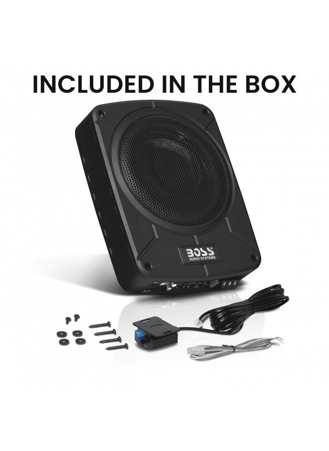 BOSS Audio Systems BAB8 Amplified Car Subwoofer - 800 Watts Max Power, Low Profile, 8 Inch Subwoofer, Remote Subwoofer Control, Great for Vehicles That Need Bass But Have Limited Space