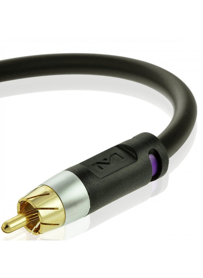 Mediabridge ULTRA Series Subwoofer Cable (8 Feet) - Dual Shielded with Gold Plated RCA to RCA Connectors - Black