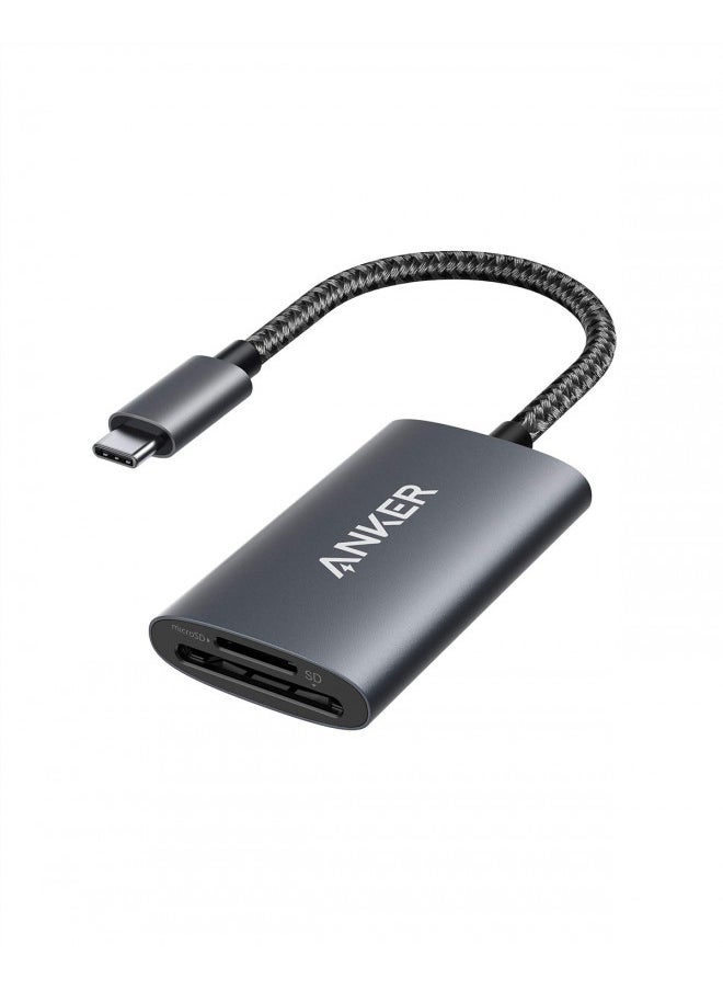 Anker USB-C SD 4.0 Card Reader, PowerExpand+ 2-in-1 Memory Card Reader, for SDXC, SDHC, SD, MMC, RS-MMC, Micro SDXC, Micro SD, Micro SDHC Card, UHS-II, and UHS-I Cards